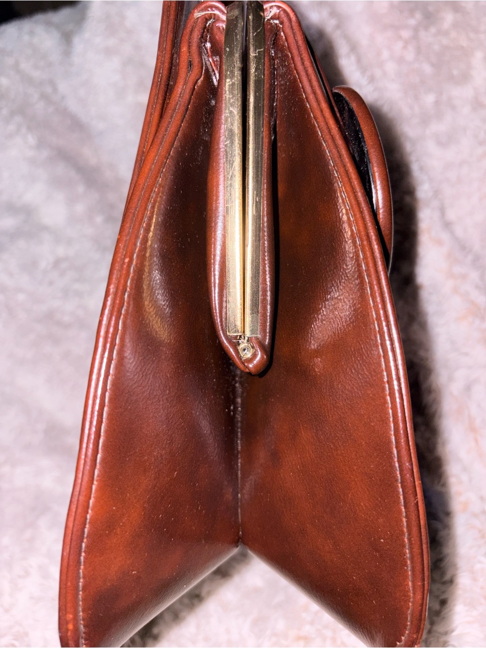 Vintage Brown Faux Leather Handbag - Picture 10 of 11